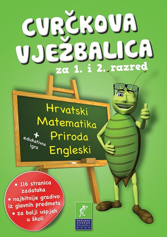 Cvrčkova vježbalica za 1. i 2. razred (hrvatski-matematika-priroda-engleski)