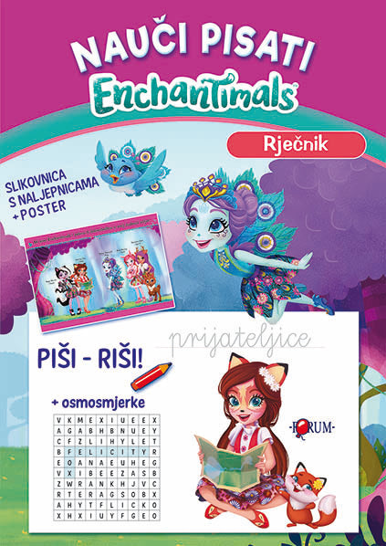 Enchantimals – Nauči pisati – Vježbenica – rječnik