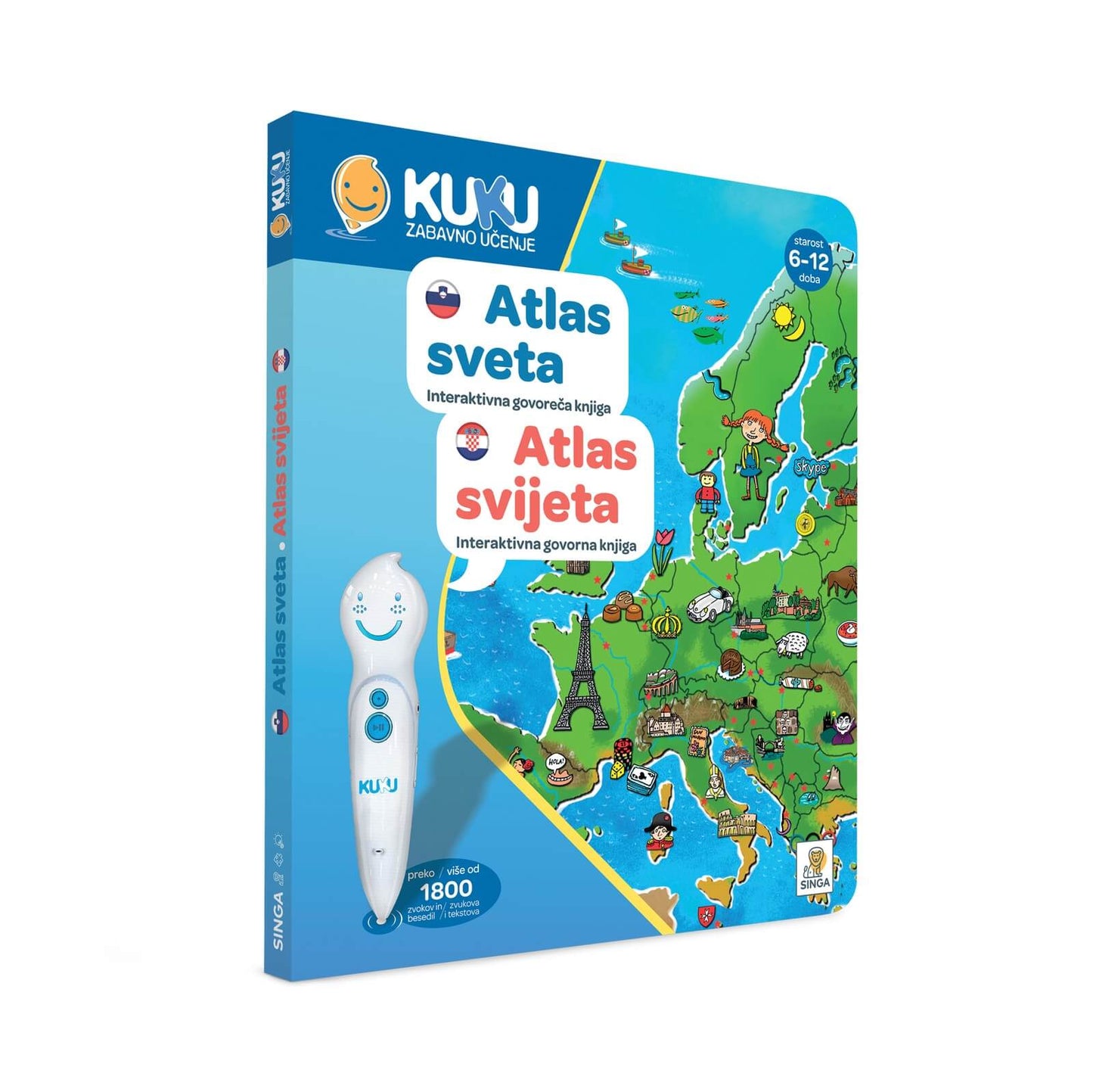 Interaktivna knjiga Kuku - Atlas svijeta (bez olovke)