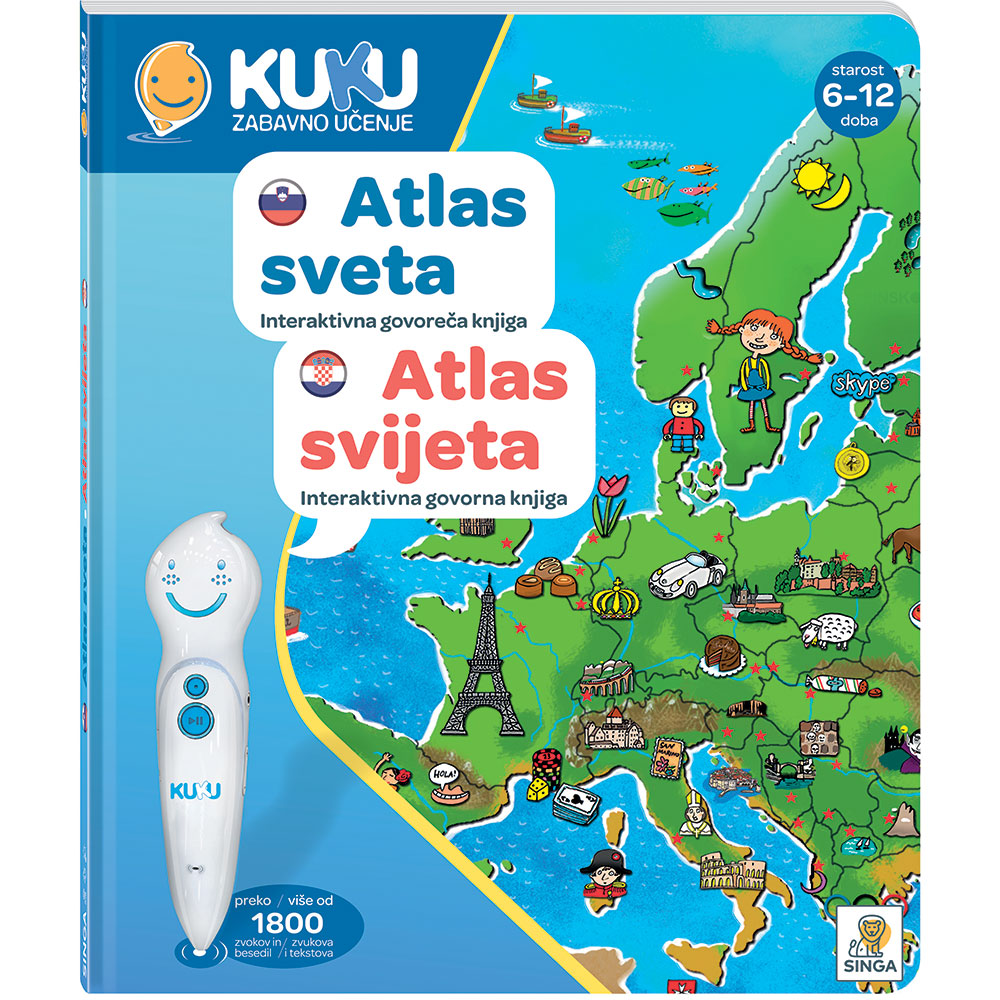 Interaktivna knjiga Kuku - Atlas svijeta (bez olovke)