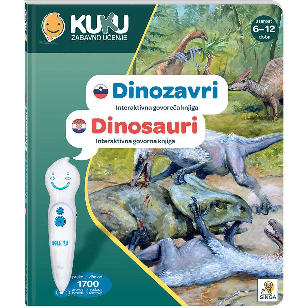 Interaktivna knjiga Kuku - Dinosauri (bez olovke)