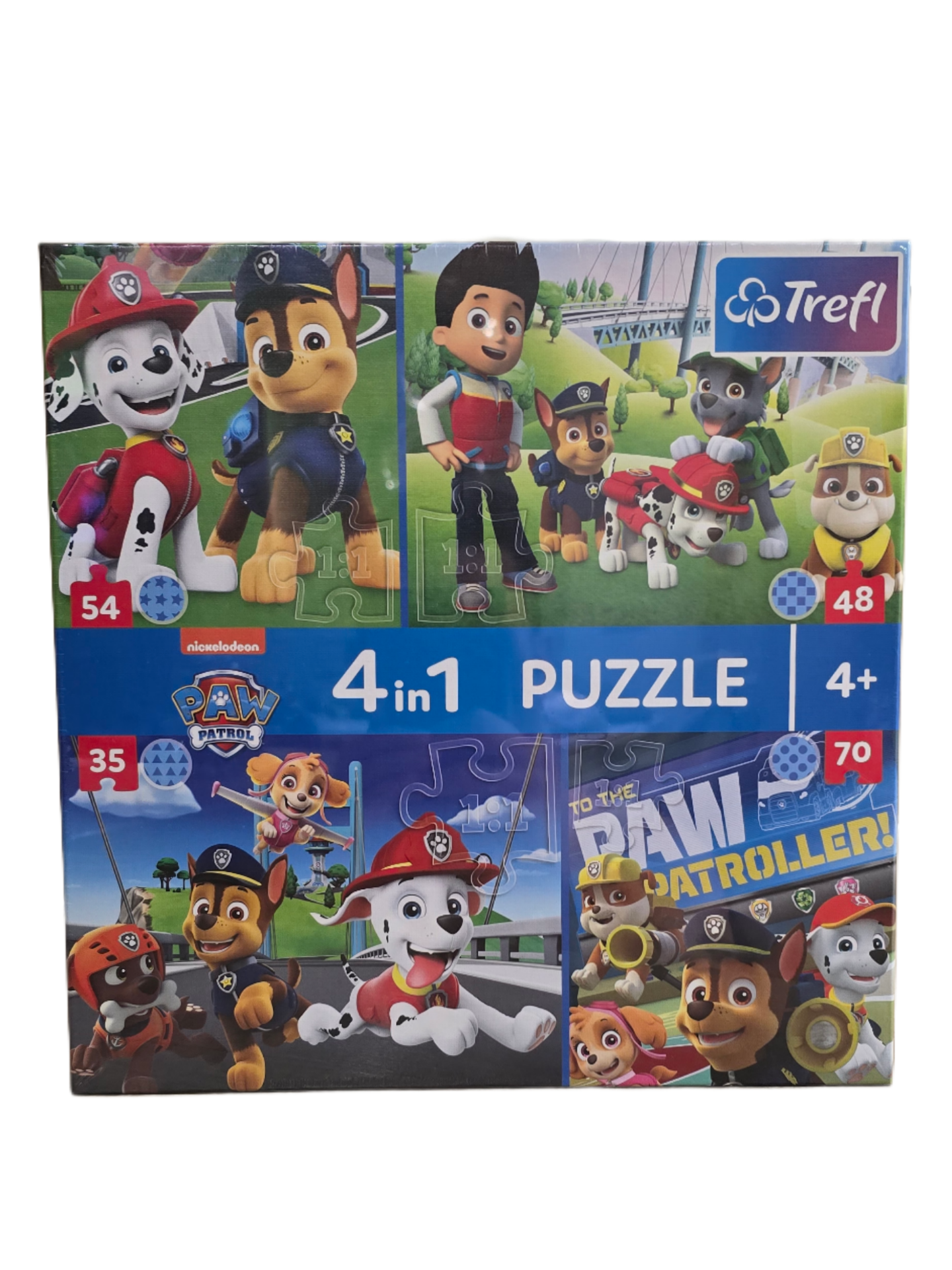 Psići u ophodnji – Puzzle 4u1 plave