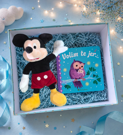 Poklon paket – Volim te jer + plišani Mickey Mouse